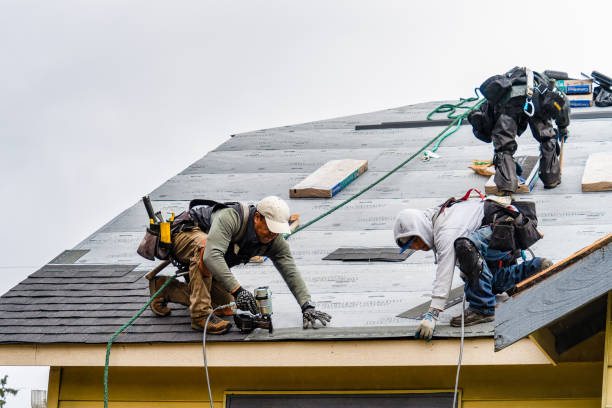 Professional Emergency Roof Repair technician working in Laurens, NY